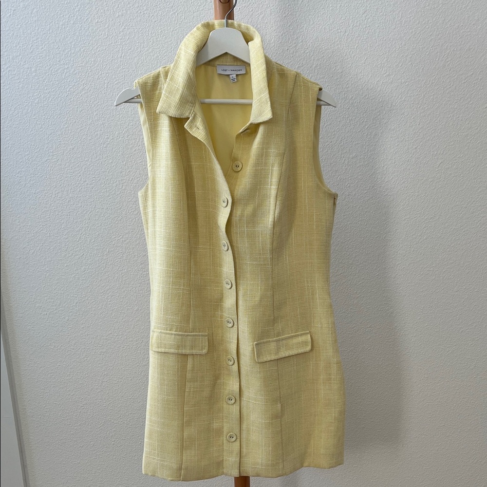 Lost + Wander Light Yellow Textured Jacket